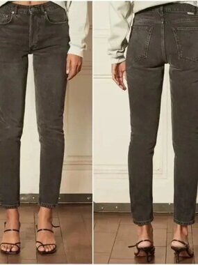New BOYISH THE BILLY Authentic Rigid High Skinny Jeans In Space Odyssey Black 24